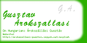 gusztav arokszallasi business card